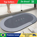 Tapete Oval Absorvente de Banheiro Secagem Rápida Antiderrapante