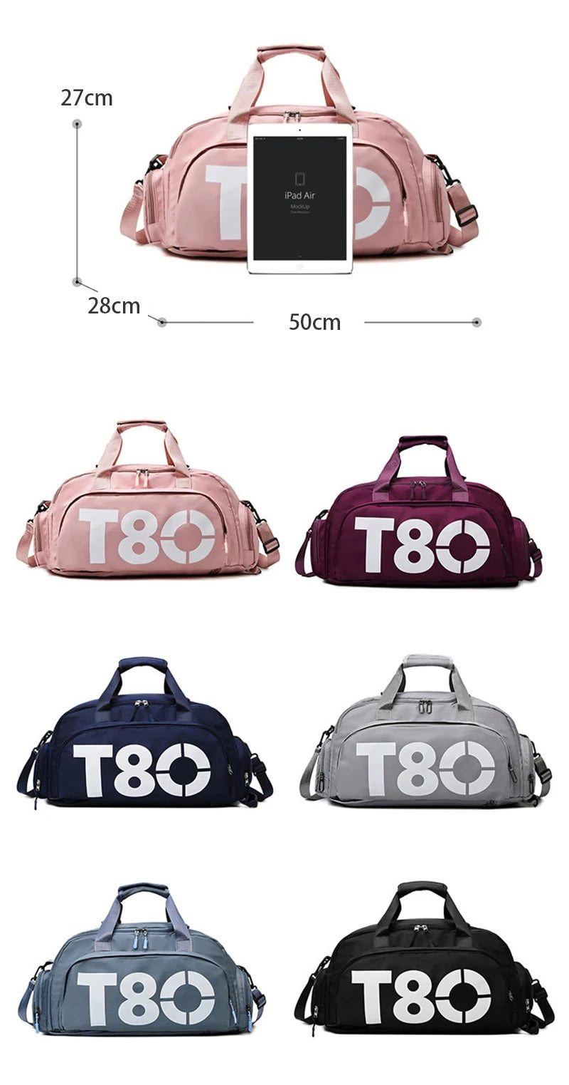 Gym Sports Backpack for Women T80 Hand Bag Fitness Travel Tote Outdoor Female Yoga Shoe Shoulder Duffle Luggage Portable Bag Man