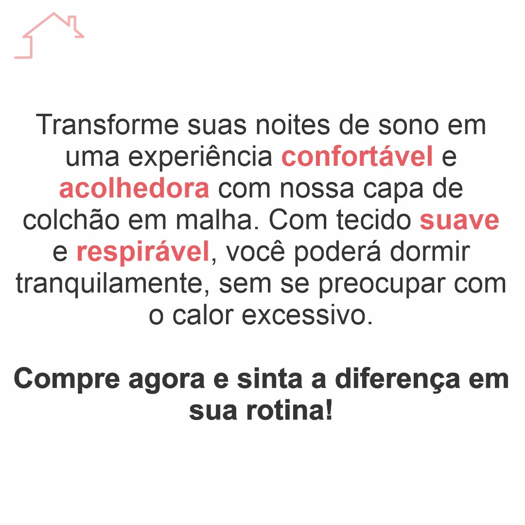 CAPA PARA COLCHÃO CASAL COM ZIPER MALHA GEL