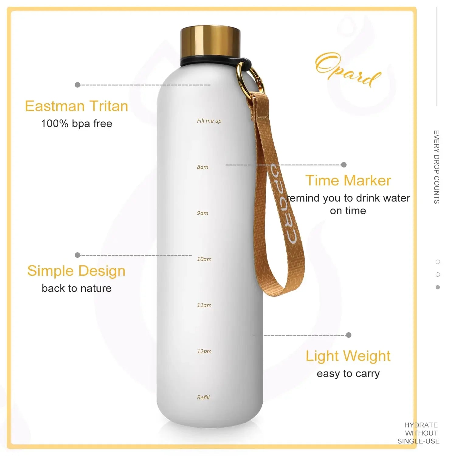 Garrafa de água de 1000ml , leve e prática