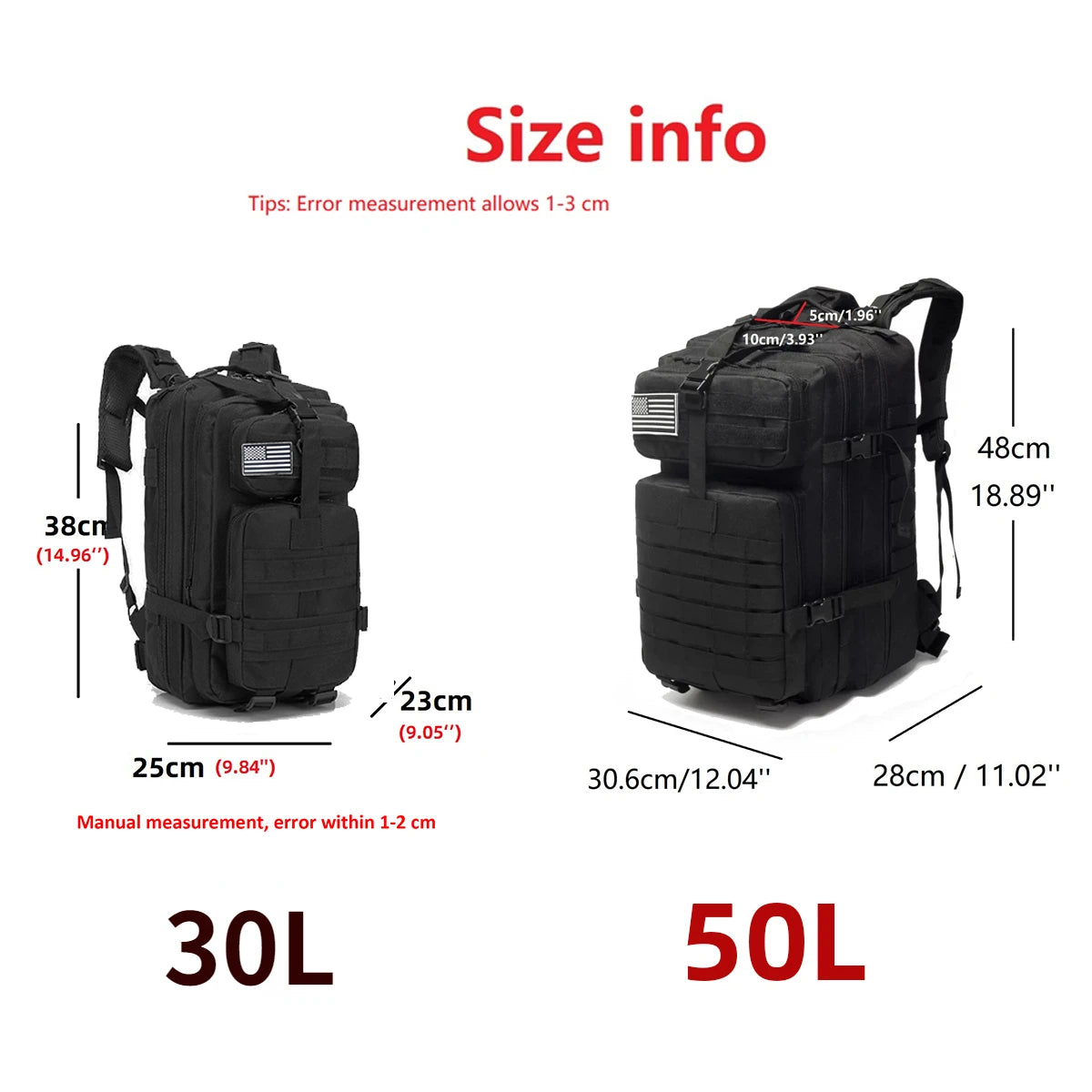 MUCHILAS TÁTICA IMPERMEÁVEL PARA TRILHAS, PESCA, CAÇA,ACAMPAMENTO E VIAGENS