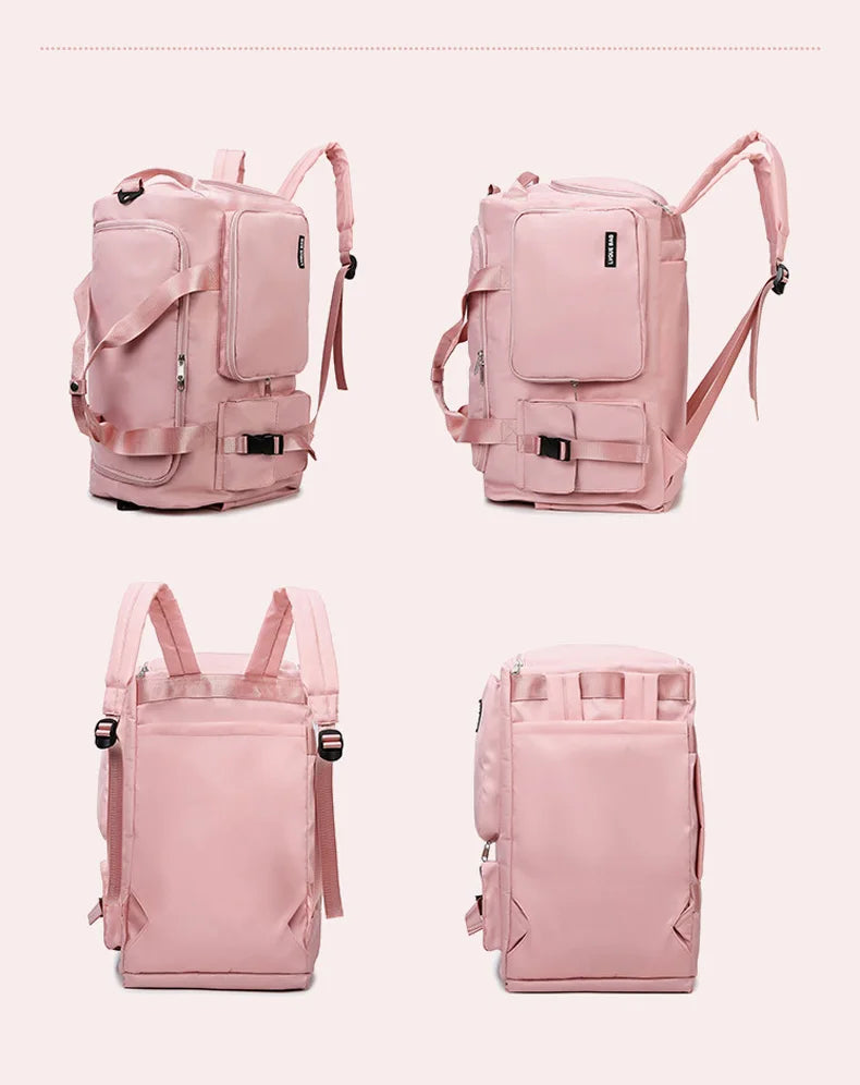 Bolsa de ginástica esportiva, bolsa de viagem seca e molhada para mulheres