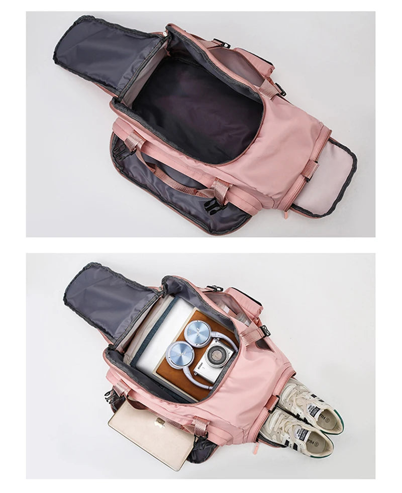 Gym Sports Backpack for Women T80 Hand Bag Fitness Travel Tote Outdoor Female Yoga Shoe Shoulder Duffle Luggage Portable Bag Man