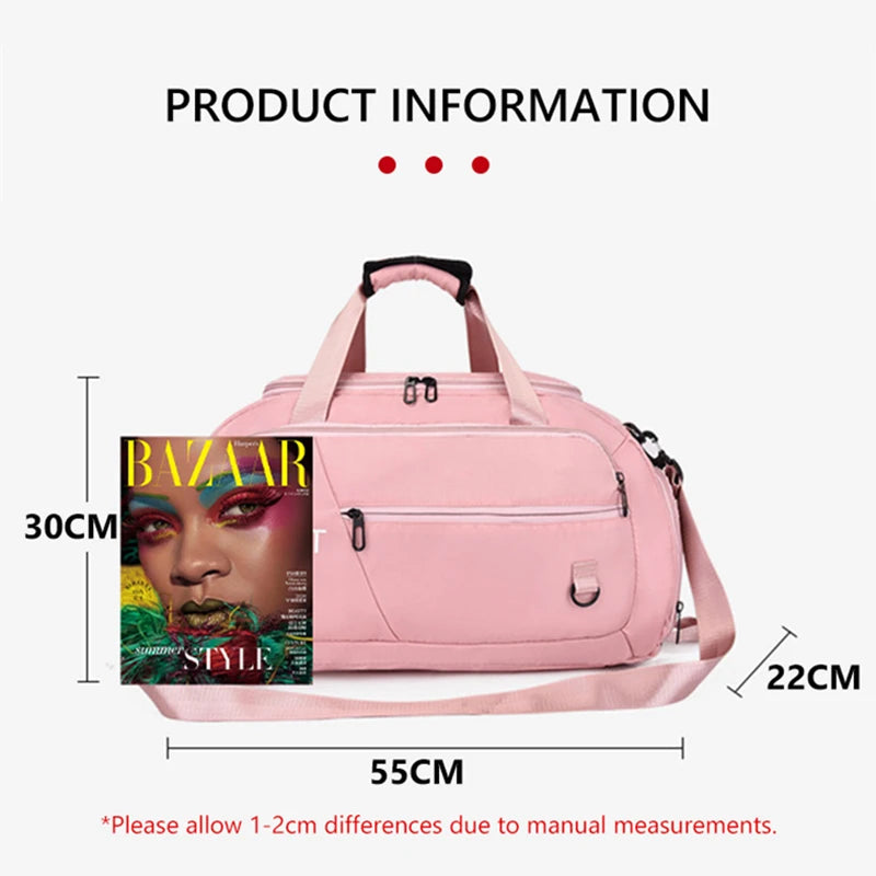 Bolsa de ginástica fitness mochila de viagem bolsas de ombro femininas bolsa de ioga ao ar livre bolsa de bagagem de treinamento bolsa transversal seca molhada mochila de fim de semana