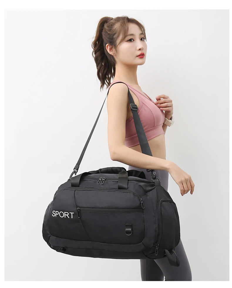 Bolsa de ginástica fitness mochila de viagem bolsas de ombro femininas bolsa de ioga ao ar livre bolsa de bagagem de treinamento bolsa transversal seca molhada mochila de fim de semana