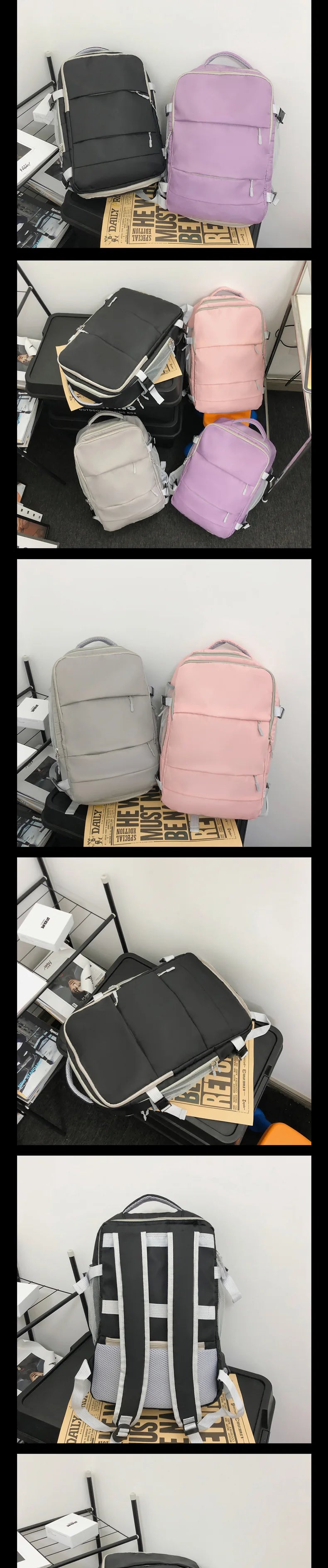 Casual Travel Backpack Women Large Capacity Waterproof Anti-Theft Casual Backpack Bag with Luggage Strap Laptop Backpack Women