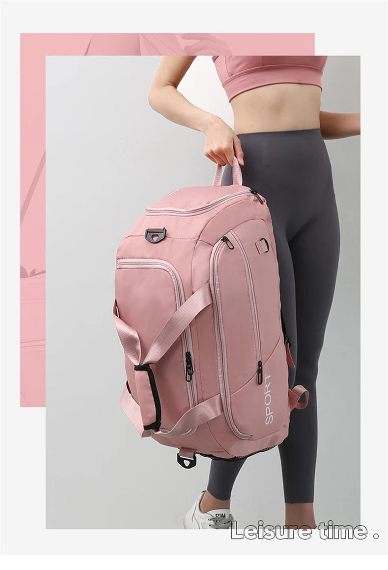 Bolsa de ginástica fitness mochila de viagem bolsas de ombro femininas bolsa de ioga ao ar livre bolsa de bagagem de treinamento bolsa transversal seca molhada mochila de fim de semana
