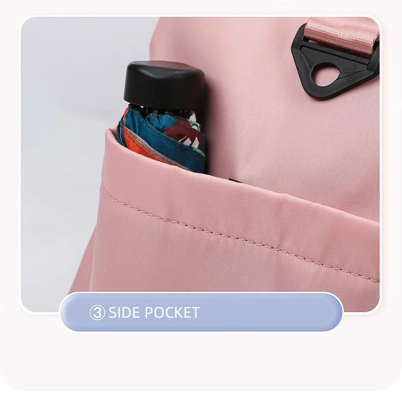 Bolsa de ginástica esportiva, bolsa de viagem seca e molhada para mulheres