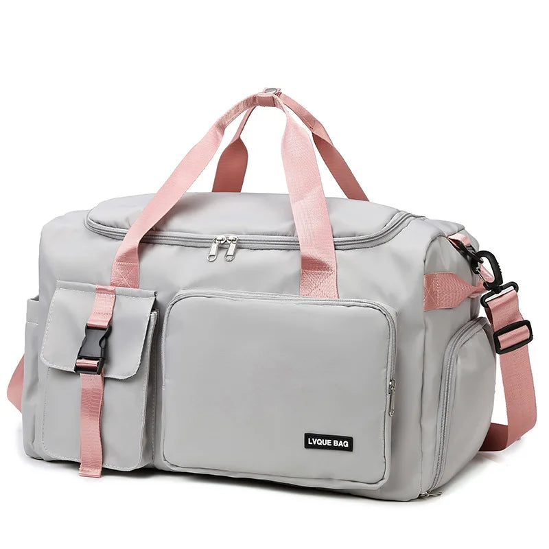 Bolsa de ginástica esportiva, bolsa de viagem seca e molhada para mulheres