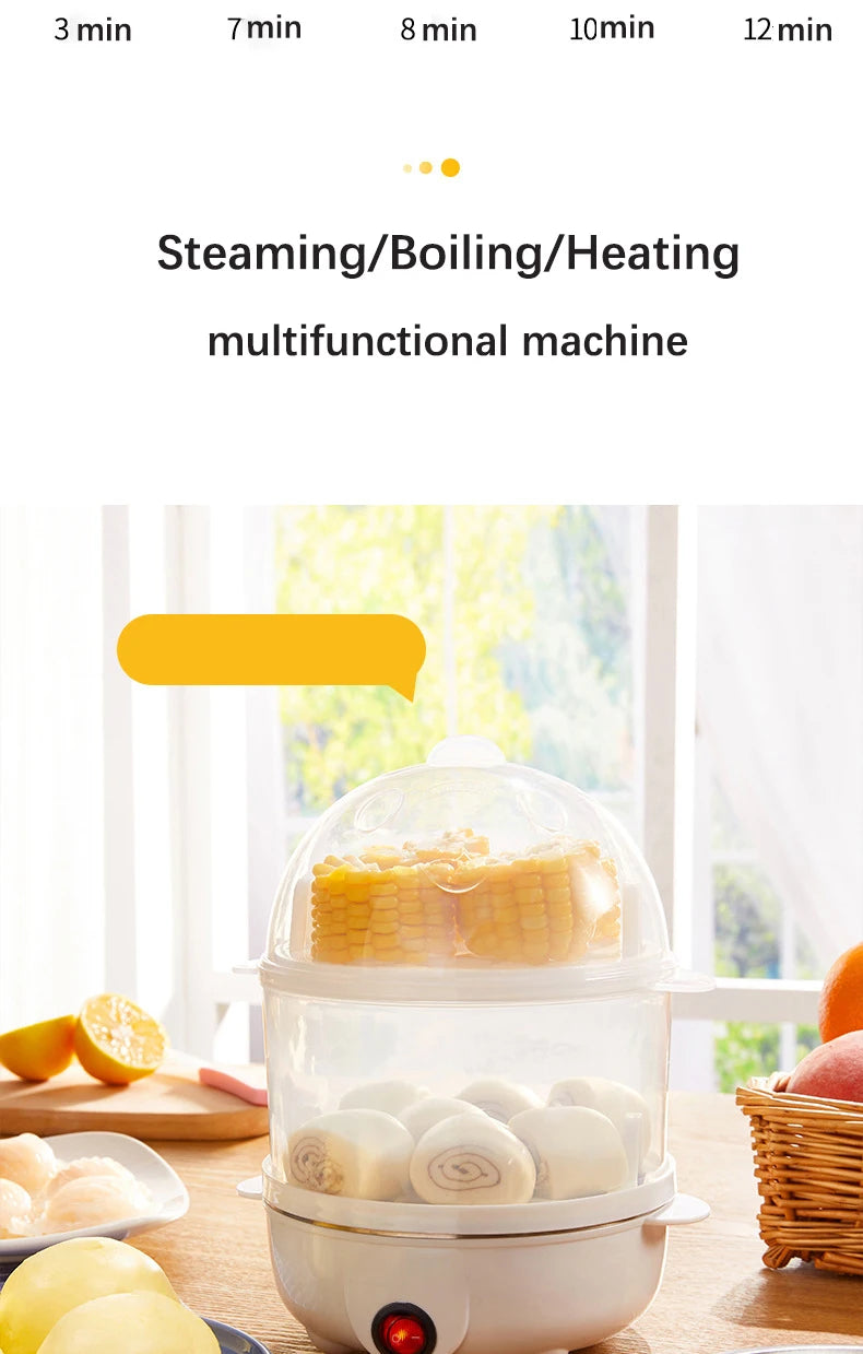 Electric Egg Cooker Boiler Maker Soft Medium or Hard Boil 14 Egg Capacity Two Layer Egg Maker,Egg SteamerWith Automatic Shut Off