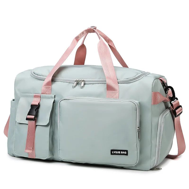 Bolsa de ginástica esportiva, bolsa de viagem seca e molhada para mulheres