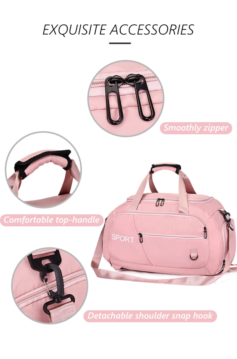 Bolsa de ginástica fitness mochila de viagem bolsas de ombro femininas bolsa de ioga ao ar livre bolsa de bagagem de treinamento bolsa transversal seca molhada mochila de fim de semana