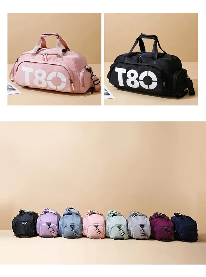 Gym Sports Backpack for Women T80 Hand Bag Fitness Travel Tote Outdoor Female Yoga Shoe Shoulder Duffle Luggage Portable Bag Man