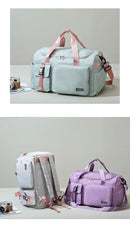 Bolsa de ginástica esportiva, bolsa de viagem seca e molhada para mulheres