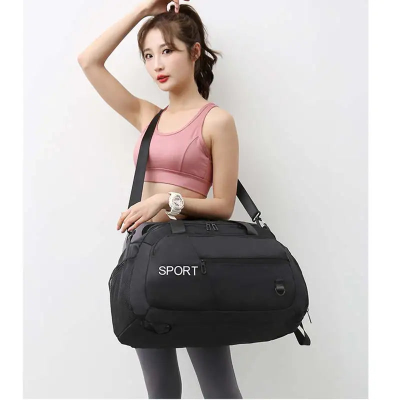 Bolsa de ginástica fitness mochila de viagem bolsas de ombro femininas bolsa de ioga ao ar livre bolsa de bagagem de treinamento bolsa transversal seca molhada mochila de fim de semana