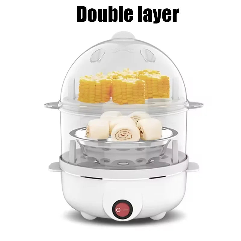Electric Egg Cooker Boiler Maker Soft Medium or Hard Boil 14 Egg Capacity Two Layer Egg Maker,Egg SteamerWith Automatic Shut Off