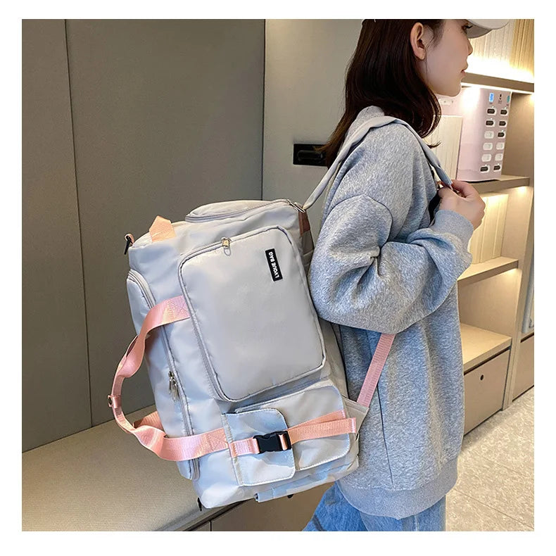 Bolsa de ginástica esportiva, bolsa de viagem seca e molhada para mulheres