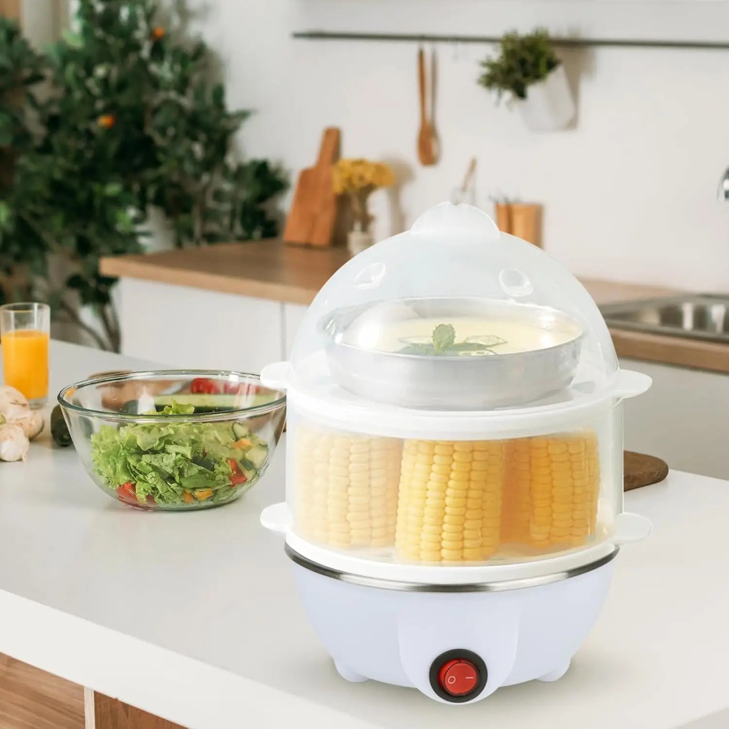Electric Egg Cooker Boiler Maker Soft Medium or Hard Boil 14 Egg Capacity Two Layer Egg Maker,Egg SteamerWith Automatic Shut Off