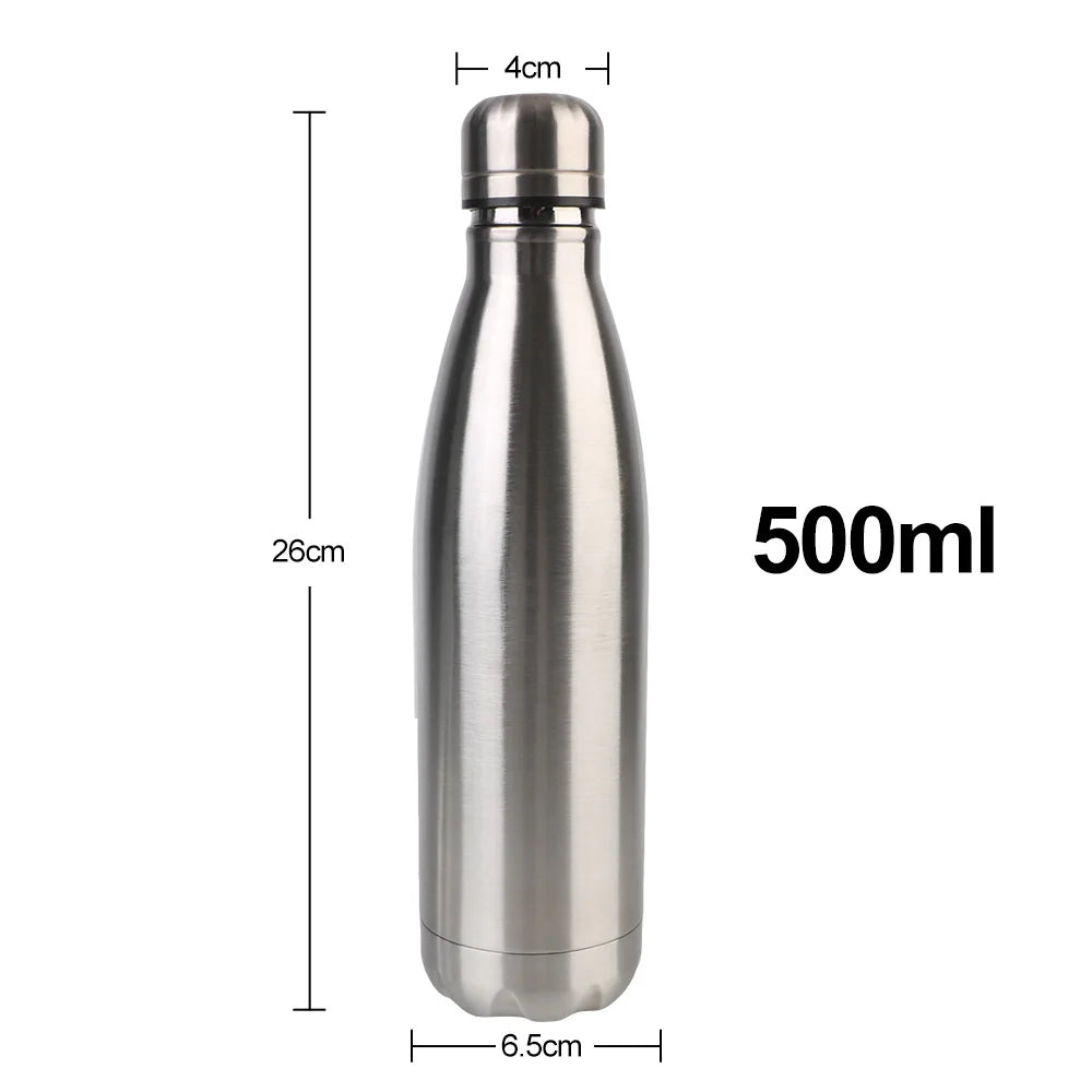 500ml Thermos For Sport Bottles Double-Wall Insulated Vacuum Flask BPA Free Thermos Stainless Steel Water Bottle Cola Water Beer