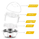 Electric Egg Cooker Boiler Maker Soft Medium or Hard Boil 14 Egg Capacity Two Layer Egg Maker,Egg SteamerWith Automatic Shut Off