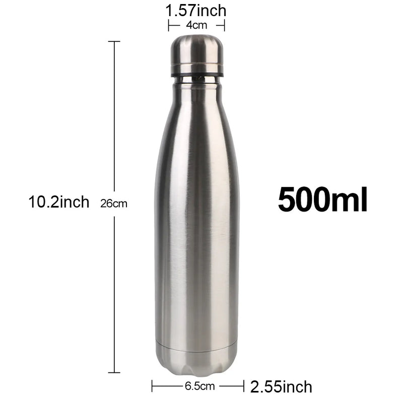500ml Thermos For Sport Bottles Double-Wall Insulated Vacuum Flask BPA Free Thermos Stainless Steel Water Bottle Cola Water Beer