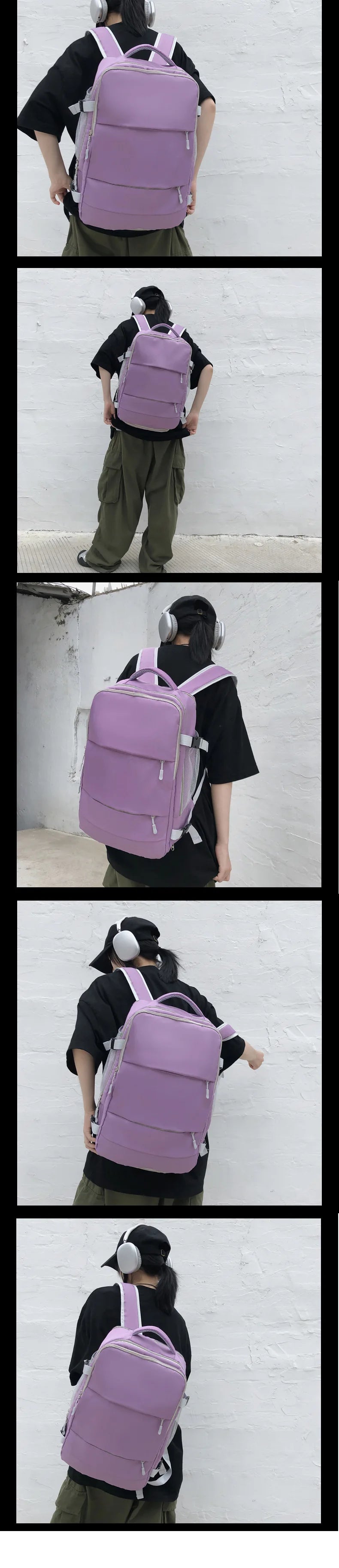 Casual Travel Backpack Women Large Capacity Waterproof Anti-Theft Casual Backpack Bag with Luggage Strap Laptop Backpack Women