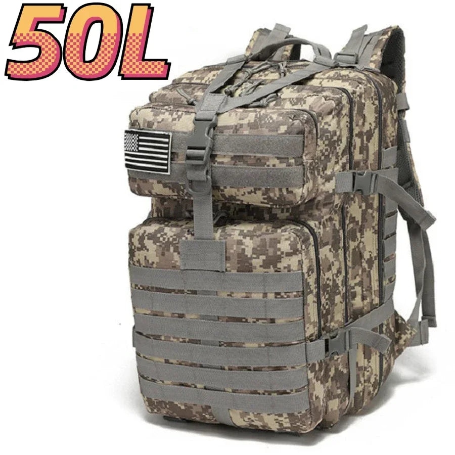 MUCHILAS TÁTICA IMPERMEÁVEL PARA TRILHAS, PESCA, CAÇA,ACAMPAMENTO E VIAGENS