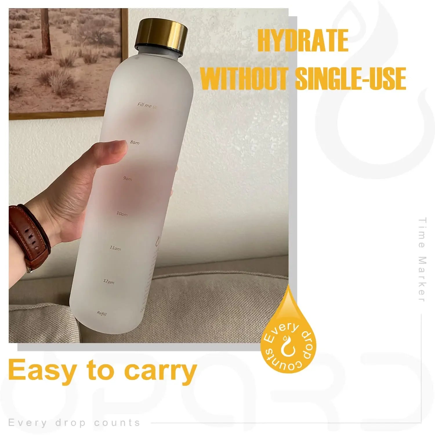 Garrafa de água de 1000ml , leve e prática