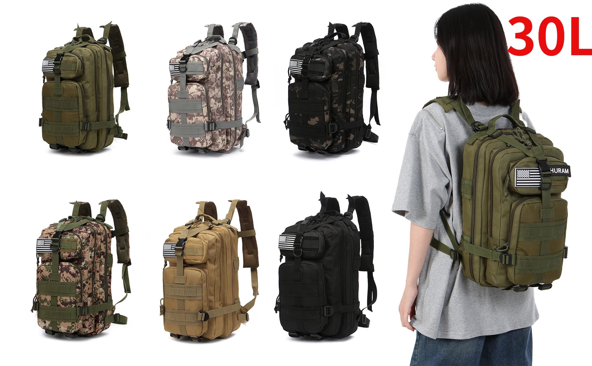 MUCHILAS TÁTICA IMPERMEÁVEL PARA TRILHAS, PESCA, CAÇA,ACAMPAMENTO E VIAGENS