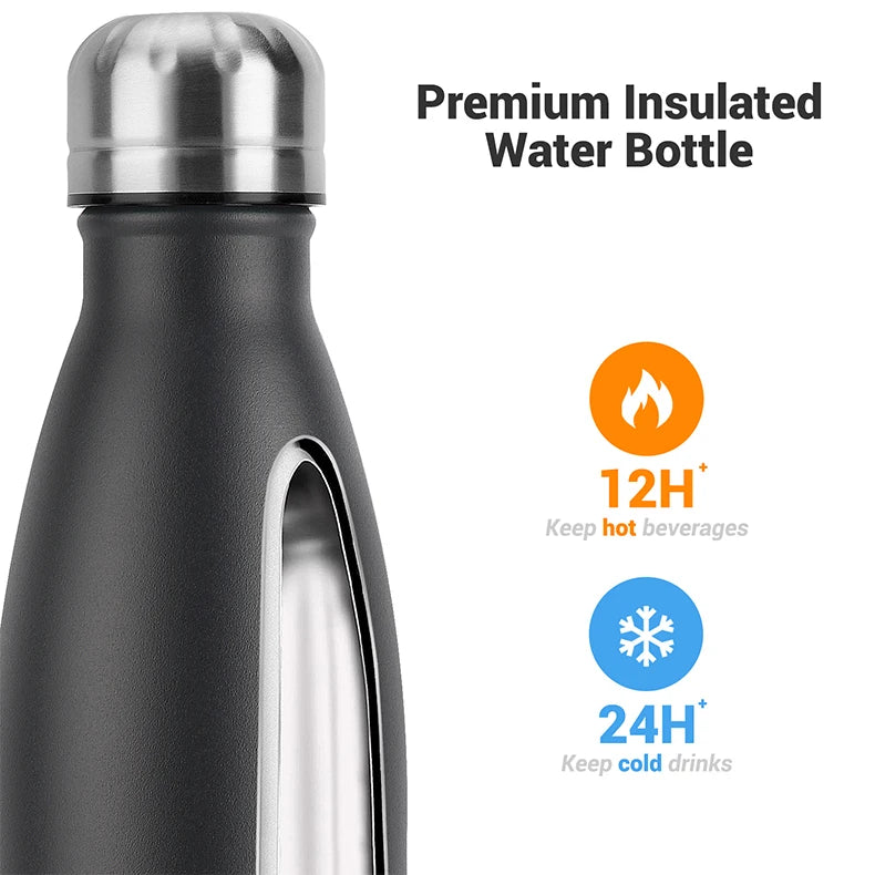 Garrafa de água aço inoxidável de 500 ml com Isolamemto a vácuo e parede dupla.Esportiva e um Ótimo presente a seus Amigos