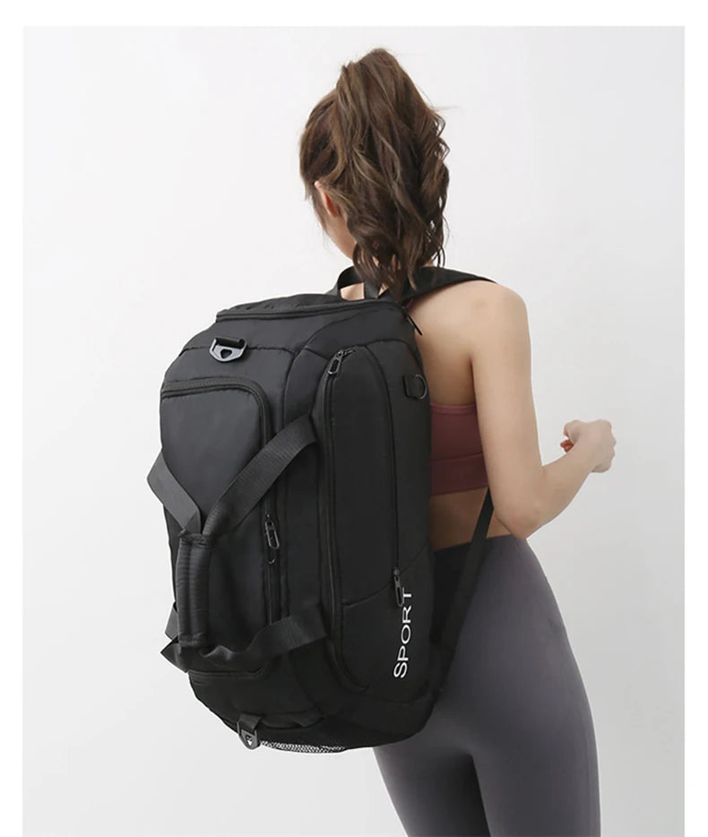 Bolsa de ginástica fitness mochila de viagem bolsas de ombro femininas bolsa de ioga ao ar livre bolsa de bagagem de treinamento bolsa transversal seca molhada mochila de fim de semana