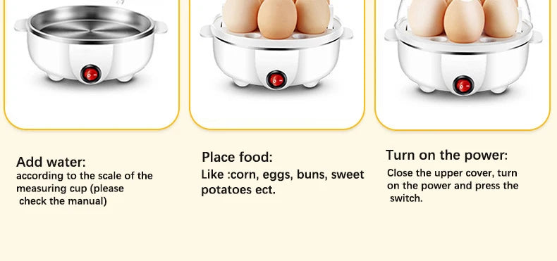 Electric Egg Cooker Boiler Maker Soft Medium or Hard Boil 14 Egg Capacity Two Layer Egg Maker,Egg SteamerWith Automatic Shut Off