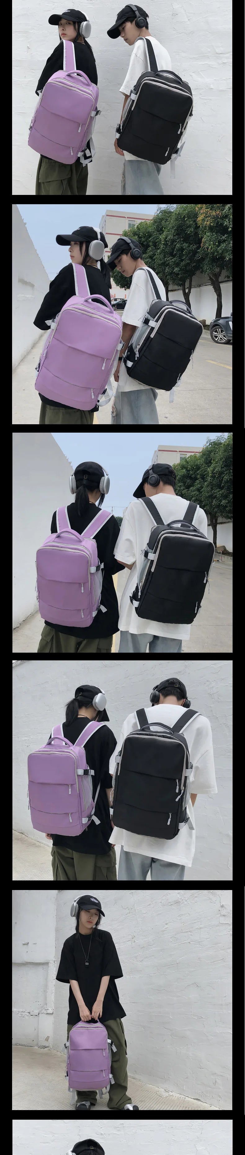 Casual Travel Backpack Women Large Capacity Waterproof Anti-Theft Casual Backpack Bag with Luggage Strap Laptop Backpack Women