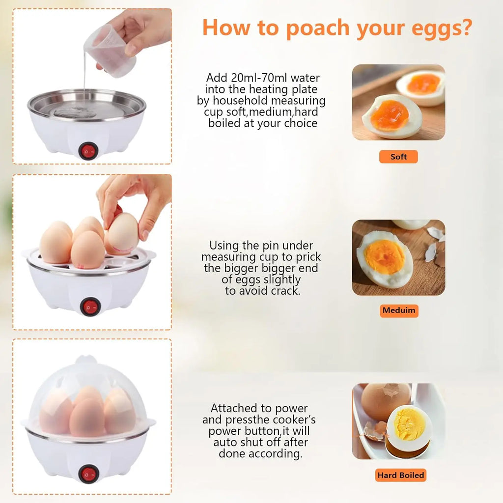 Electric Egg Cooker Boiler Maker Soft Medium or Hard Boil 14 Egg Capacity Two Layer Egg Maker,Egg SteamerWith Automatic Shut Off