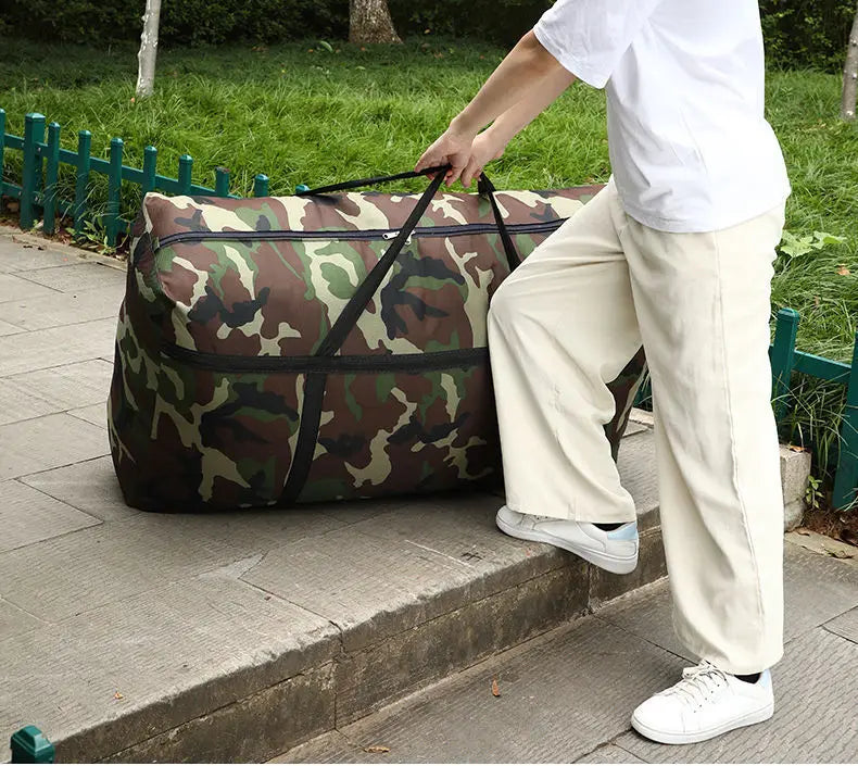 Camouflage Luggage Moving House Big Bag Thick Waterproof Oxford Cloth Moving Artifact Large Woven Storage Men's Travel Bag 180L
