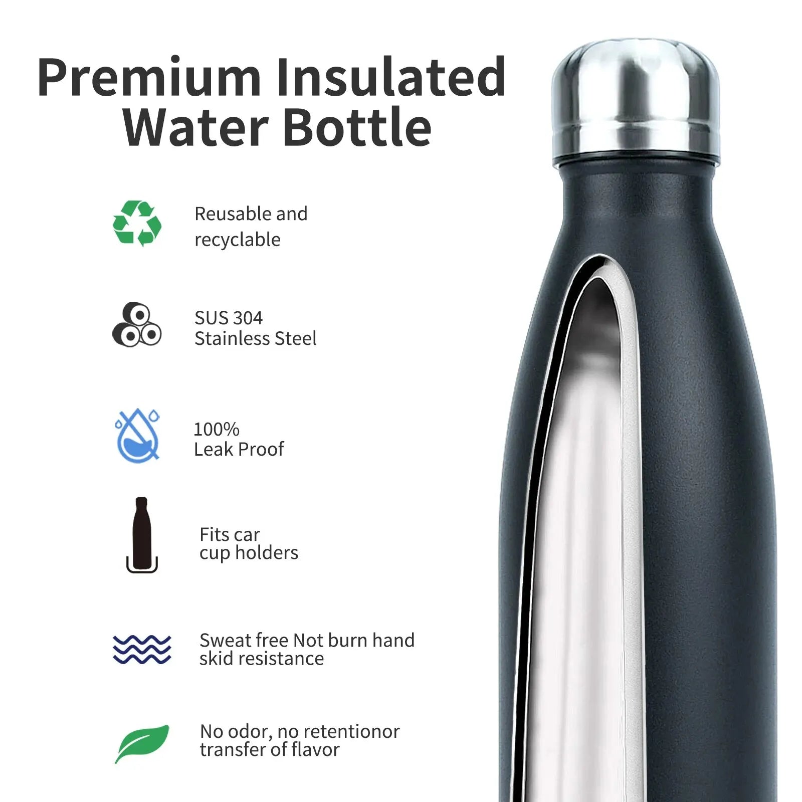 Garrafa de água aço inoxidável de 500 ml com Isolamemto a vácuo e parede dupla.Esportiva e um Ótimo presente a seus Amigos